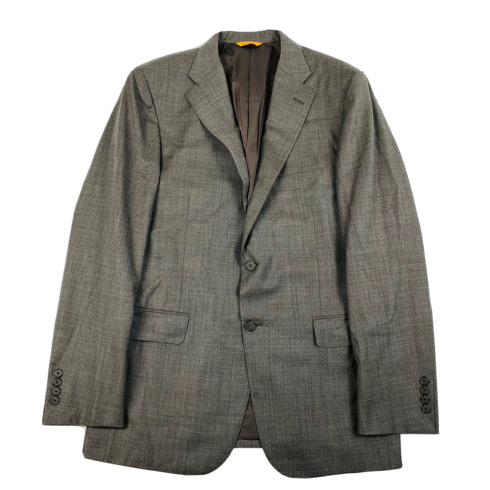 Hickey Freeman Current Beacon Traveler Gray Worsted Wool Blazer Size Mens 40R